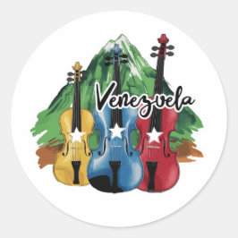 three Venezuelan violins Ronde Sticker