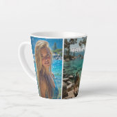 Three Vertical Strip Boho Photo Latte Mok (Linkerhoek)