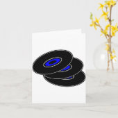 Three Vinyl Records Note Cards Kaart (Gele Bloem)
