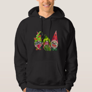 Three Watermelon Garden Gnomes Tomte Swedish Scand Hoodie