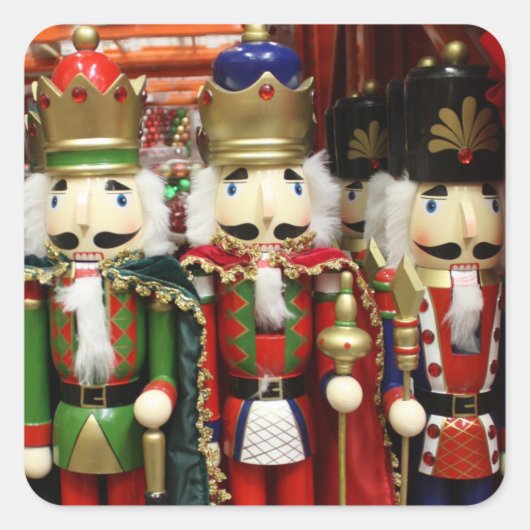 Three Wise Crackers - Nutcracker Soldiers Vierkante Sticker (Voorkant)