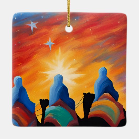 Three Wise Men Abstract Keramisch Ornament (Achterkant)