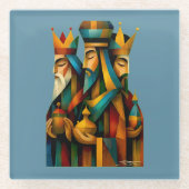 Three Wise Men Abstract Nativity Art Glazen Onderzetter (Voorkant)