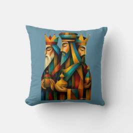Three Wise Men Abstract Nativity Art Kussen