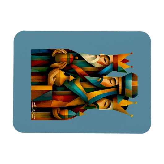 Three Wise Men Abstract Nativity Art Magneet (Horizontaal)