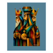 Three Wise Men Abstract Nativity Art Perfect Poster (Voorkant)