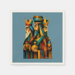 Three Wise Men Abstract Nativity Art Servet