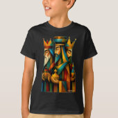 Three Wise Men Abstract Nativity Art T-shirt (Voorkant)