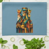 Three Wise Men Abstract Nativity Art Theedoek (Gevouwen)