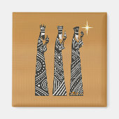 Three Wise Men Black & White Christmas Nativity Magneet (Voorkant)