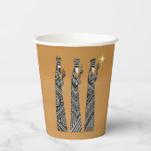 Three Wise Men Black & White Christmas Nativity Papieren Bekers (Achterkant)