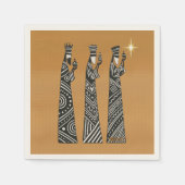 Three Wise Men Black & White Christmas Nativity Servet (Voorkant)