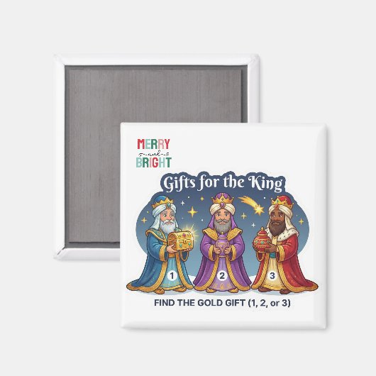 Three Wise Men Christmas Gifts Logic Game Magnet (Recto/Verso)