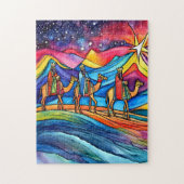 Three Wise Men Colorful Christmas Holiday Legpuzzel (Verticaal)