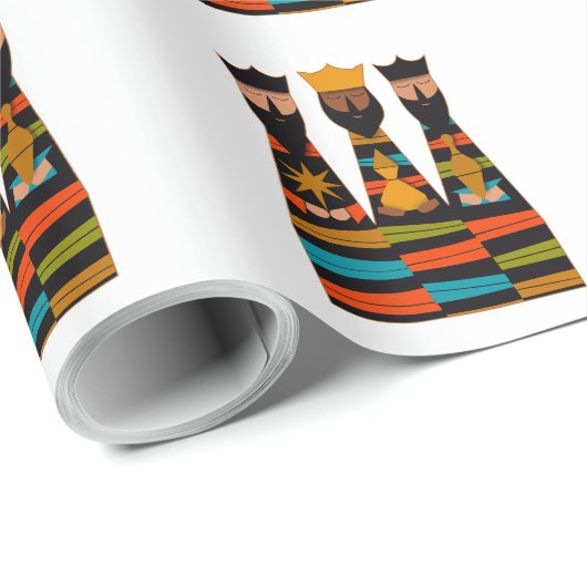 Three Wise Men Modern Mid-Century Cadeaupapier (Rol Hoek)