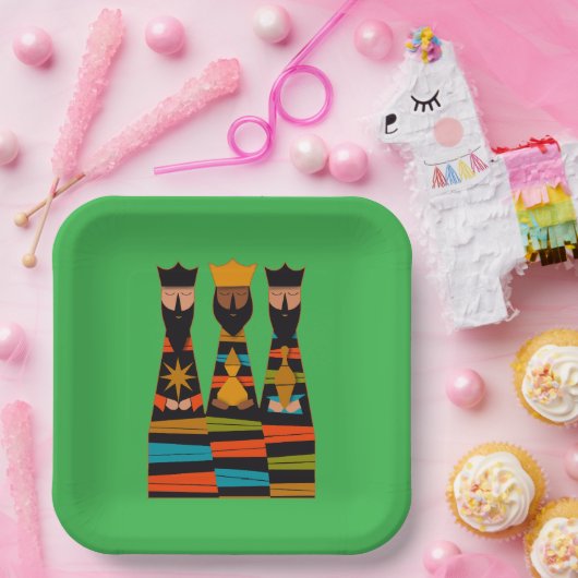 Three Wise Men Modern Mid-Century Papieren Bordje (Feest)