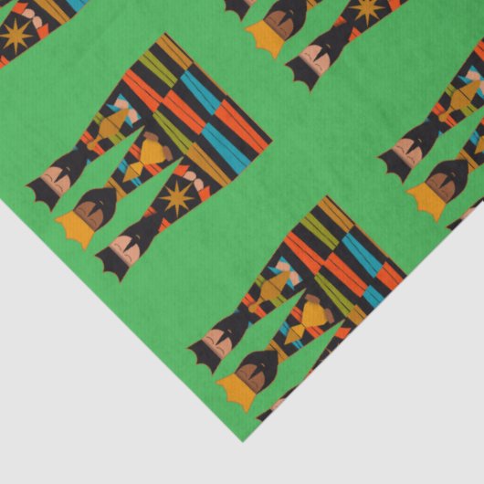 Three Wise Men Modern Mid-Century Tissuepapier (Detail)