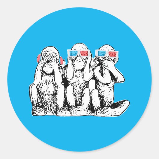 Three Wise Monkeys Classic Sticker (Voorkant)
