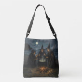 Three Witches Brew Cauldron Full Moon Beach Crossbody Tas (Achterkant)