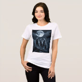 Three Wolves Howling at the Full Moon - Three Wolf Tri-Blend Shirt (Voorkant volledig)