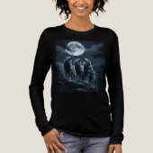 Three Wolves Howling at the Full Moon - Three Wolf Tri-Blend Shirt (Voorkant)