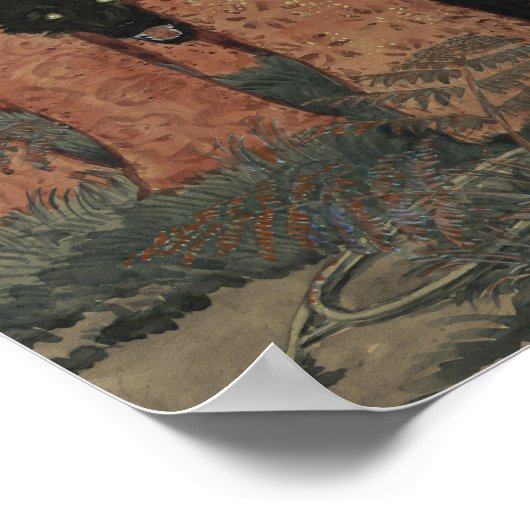 Three Women and Three Wolves Eugène Grasset Poster (Hoek)