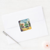 Three Zombie Kids on Swings in Fall Park Vierkante Sticker (Envelop)