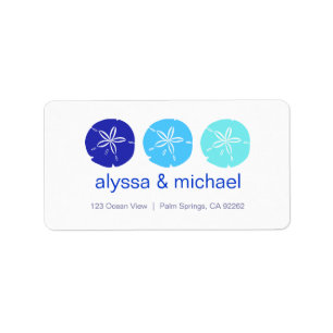 ThreeBlueSandDollars, alyssa & michael, 123 Oce... Etiket