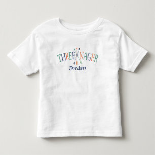 "Threenager" gepersonaliseerde 3-jarige Kinder Shirts