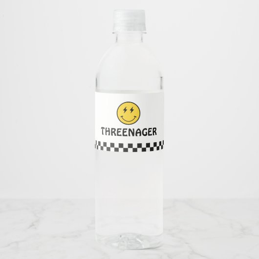 Threenager Retro Boy 3e Verjaardagsfeestje Waterfles Etiket (Voorkant)