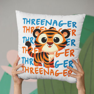 Threenager Tiger Boy 3e Verjaardagsfeestje Kussen