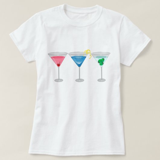 Threetinis a assorti le T-shirt de martini (Design devant)
