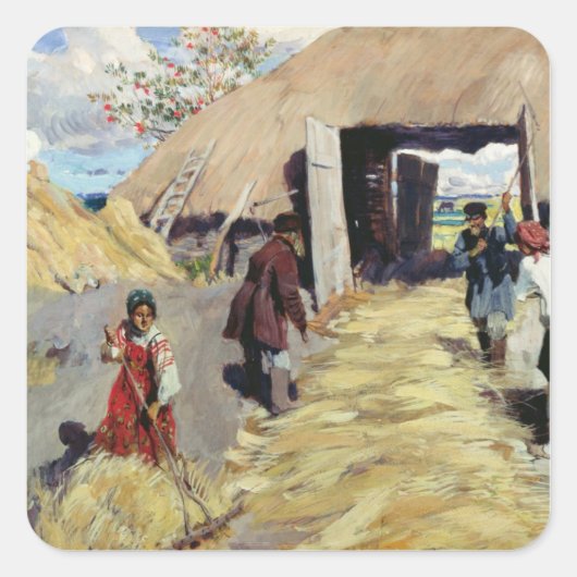 Threshing Floor, 1916 Vierkante Sticker (Voorkant)
