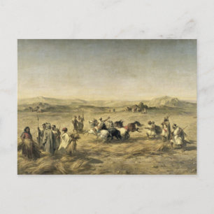 Threshing Wheat in Algerije, 1853 Briefkaart