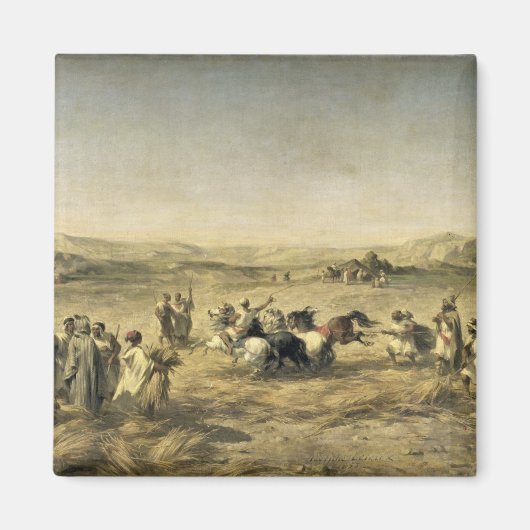 Threshing Wheat in Algerije, 1853 Magneet (Voorkant)
