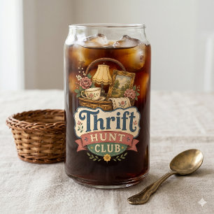 Thrift Hunt Club Vintage Cottagecore Blikvorm Glas