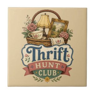 Thrift Hunt Club Vintage Cottagecore Tegeltje