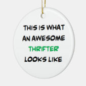 thrifter, awesome keramisch ornament (Links)