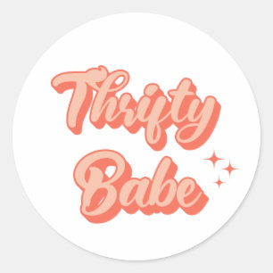Thrifty Babe Retro Ronde Sticker