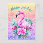 Thrifty Gepersonaliseerd Tropical Pink Flamingo Briefkaart (Voorkant)