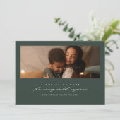 Thrill of Hope Green Photo Holiday Kaart (Staand voorkant)