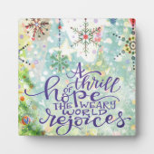 Thrill of Hope Sneeuwvlokken Pastel  Kerstmis Fotoplaat (Voorkant)