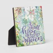 Thrill of Hope Sneeuwvlokken Pastel  Kerstmis Fotoplaat (Voorkant)