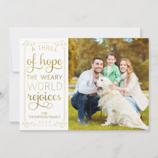 Thrill of Hope Weary World verwelkomt Foto Card '2 Feestdagenkaart