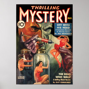 Thrilling Mystery Mad Scientist Pulp Ficti Poster