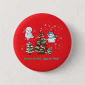 Thrilling winter bright red ronde button 5,7 cm (Voorkant)