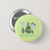 Thrilling winter light green ronde button 5,7 cm (Voorkant /achterkant)