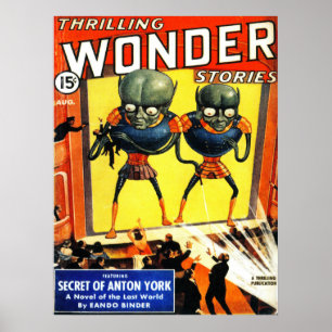 THRILLING WONDER Cool  Pulp Magazine Hoesje Poster