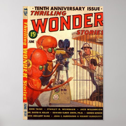 Thrilling Wonder "Human Zoo" Pulp cover Poster (Voorkant)