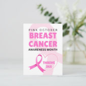 Thrive 365 Breast Cancer Awareness Month 2024 Briefkaart (Staand voorkant)